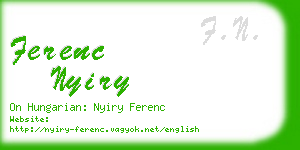 ferenc nyiry business card